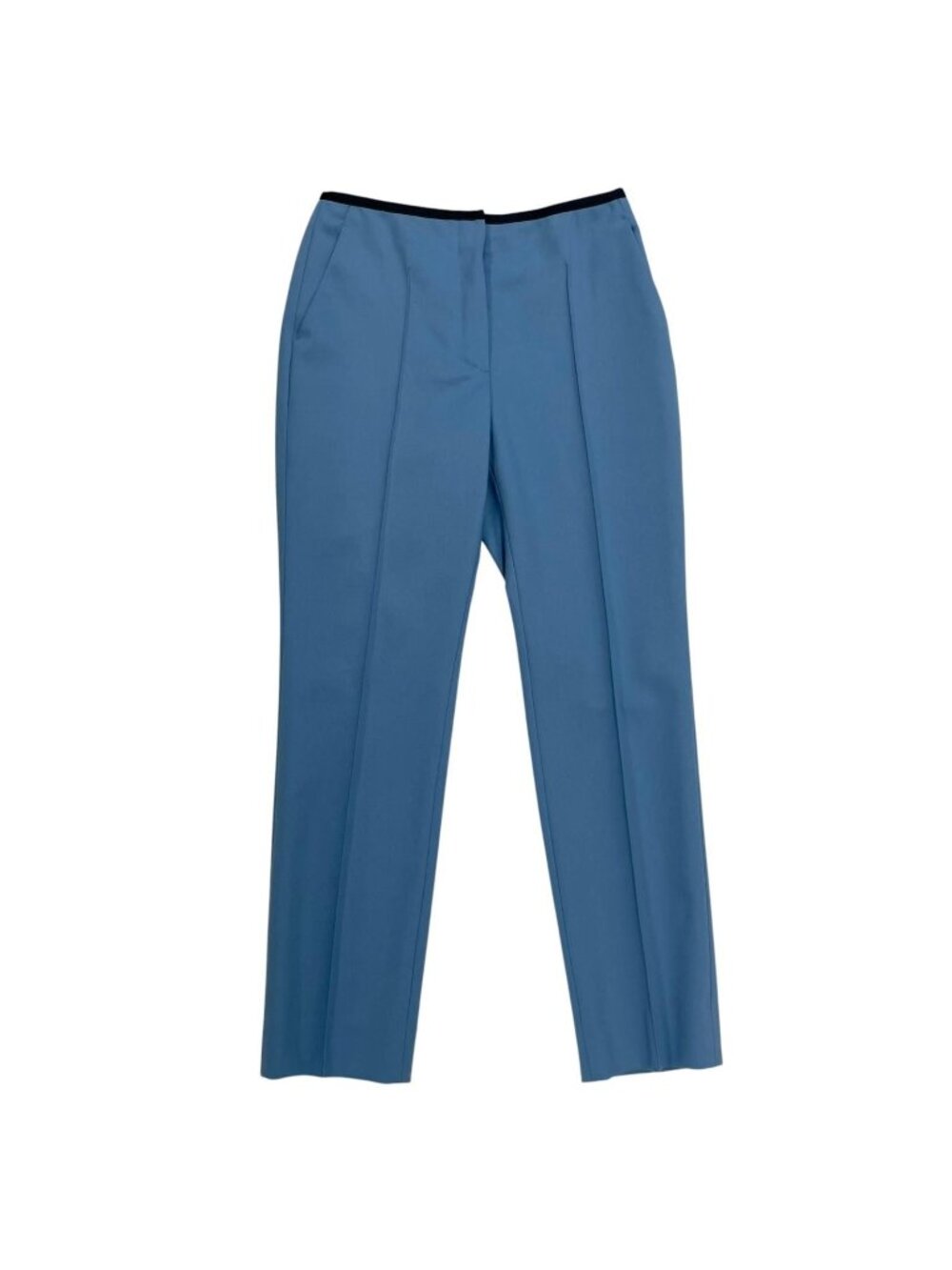 Hermes Wool Center Crease Tapered Pants Trousers Blue 36